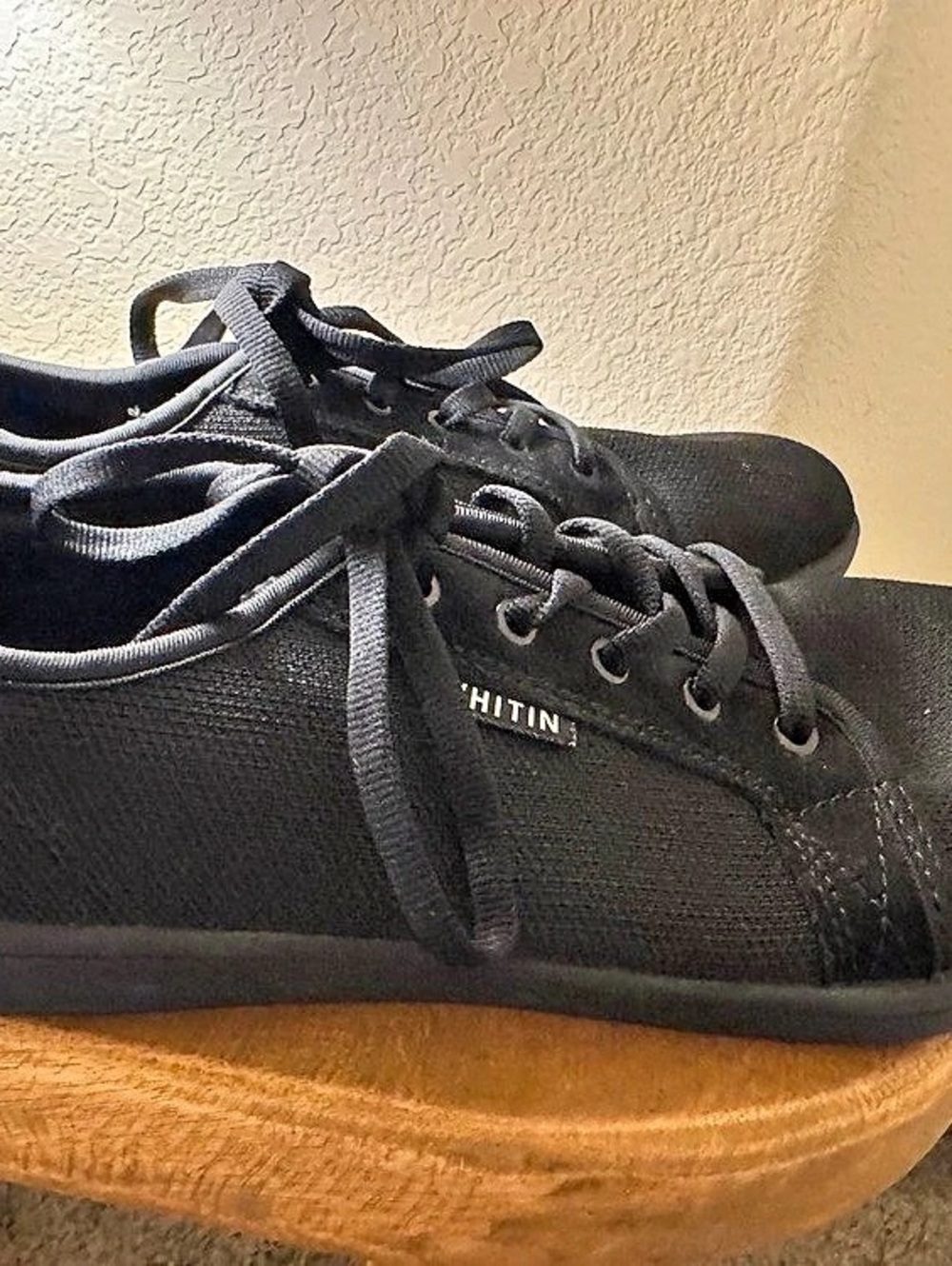 Whitin Barefoot Minimalist Sneakers Men's EU 44 Black Knit Wide Toe Box Zero Dro